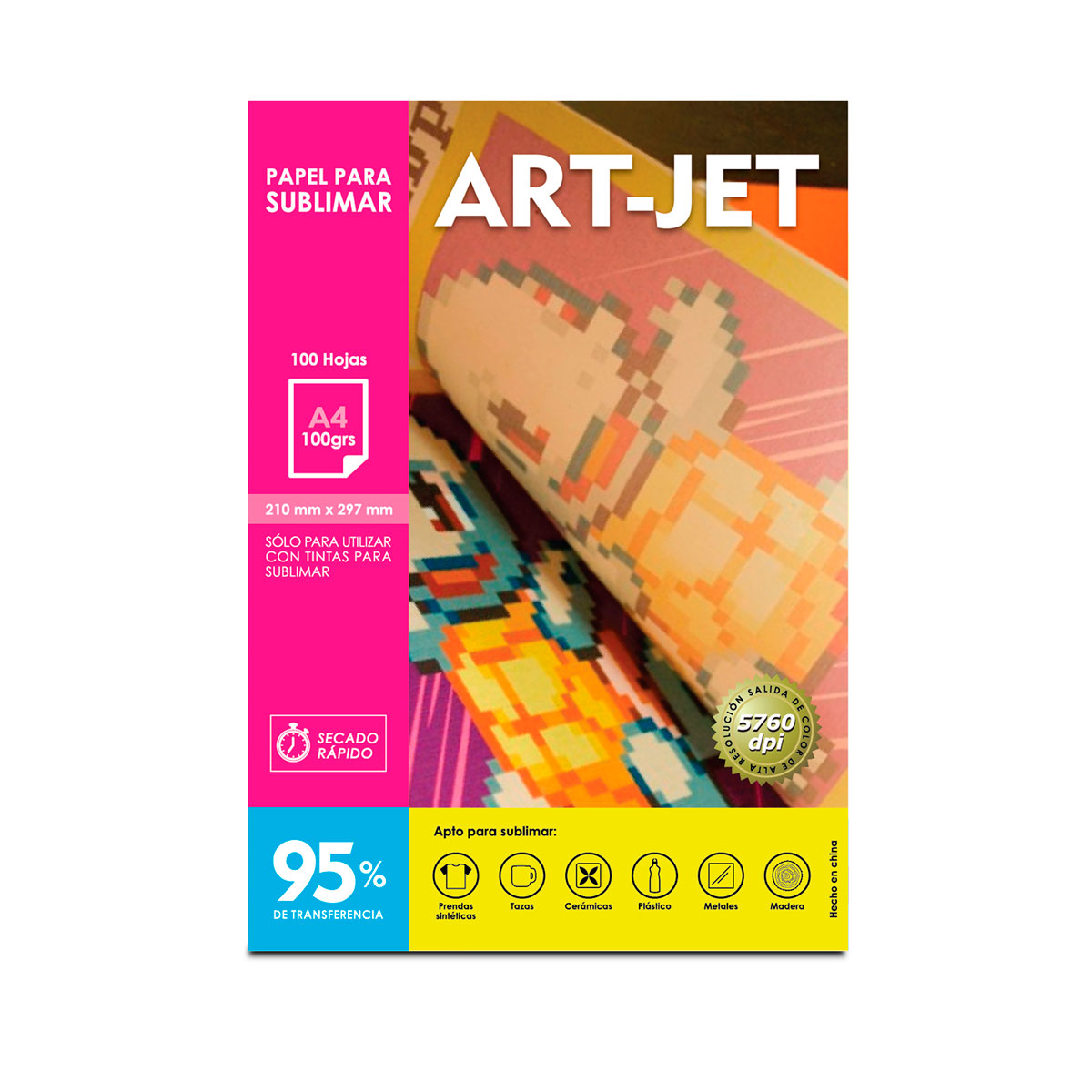 Papel Para Sublimacion Especifico 95% Art-Jet A4 - 100 hojas - Sumser