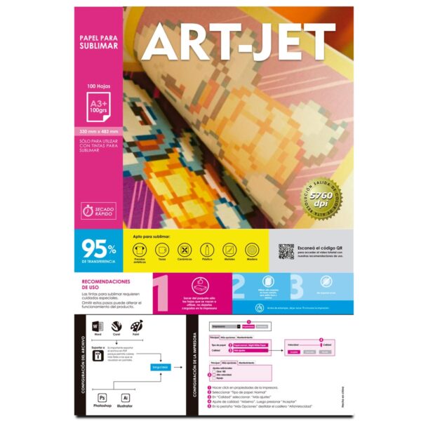 PAPEL SUBLIMACION TRICAPA ART-JET Tamaño A4 – SubliTextil